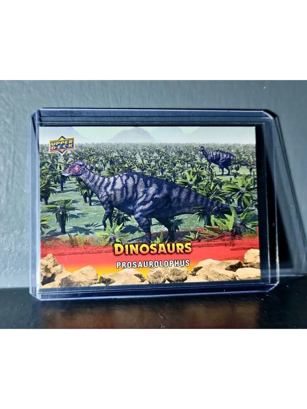 2015 Upper Deck Dinosaurs Prosaurolophus Extinction Red Parallel #28 Card